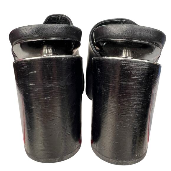 Alexander Wang Women’s Avery Black Leather Block Heel Mules Size 38.5 US 8.5 - Picture 10 of 14